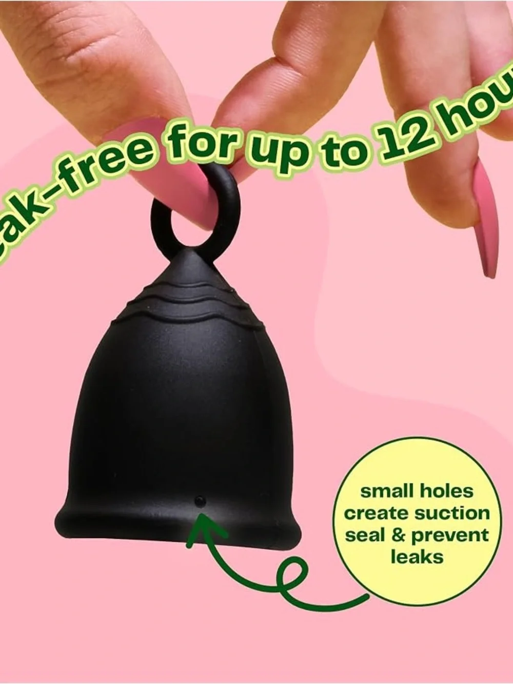 X Small Black Menstrual Cup - 100% Medical-Grade Silicone